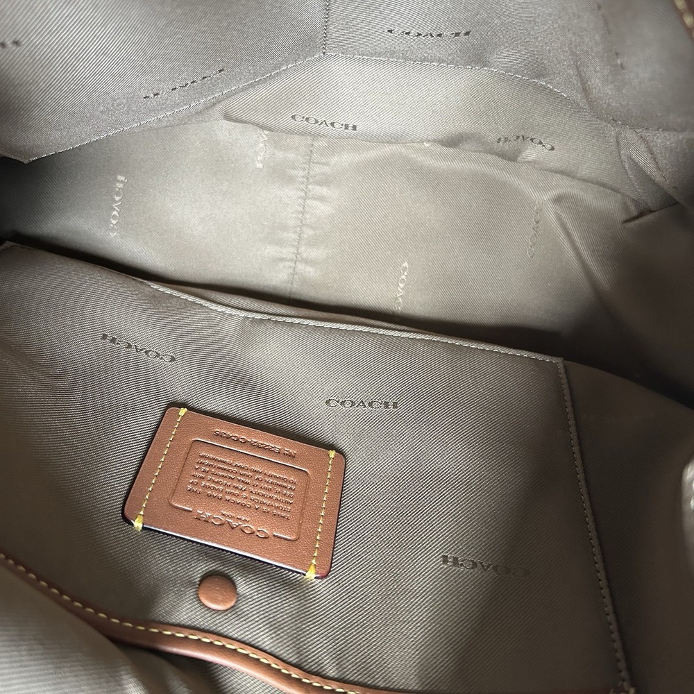 Coach Cary Dark Stone Pebbled Leather Shoulder Bag CC435 Excellent - Picture 9 of 12